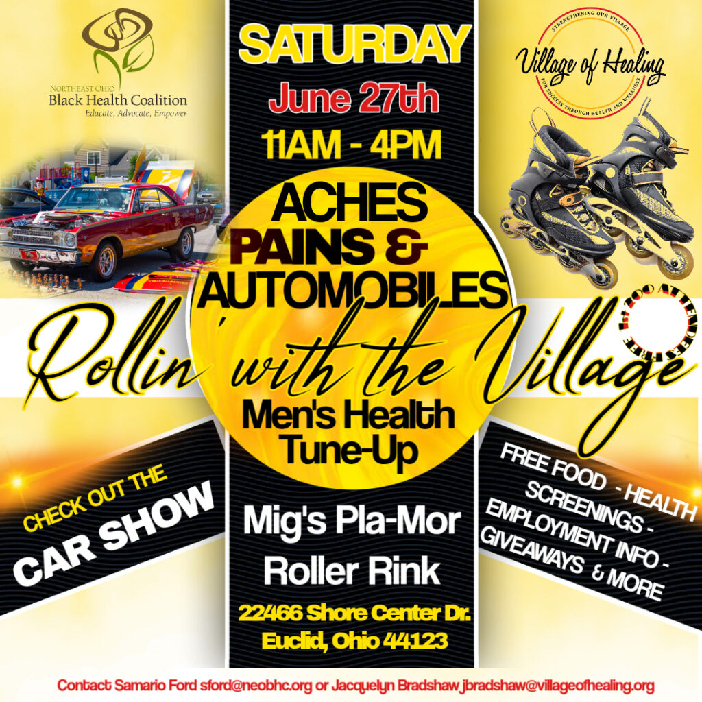 Aches Pains and Automobiles Rollin with the Village 2026 flyer